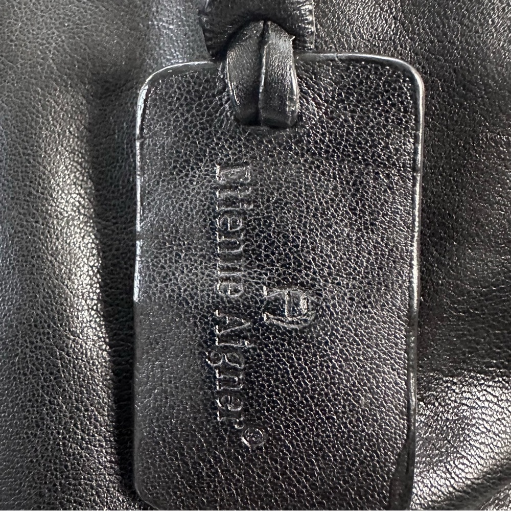 Etienne Aigner Black Leather Tote Bag | Croc Embossed Trim | Shoulder Bag - Picture 3 of 15
